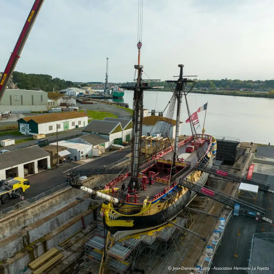 chantier de restauration du bateau Hermione